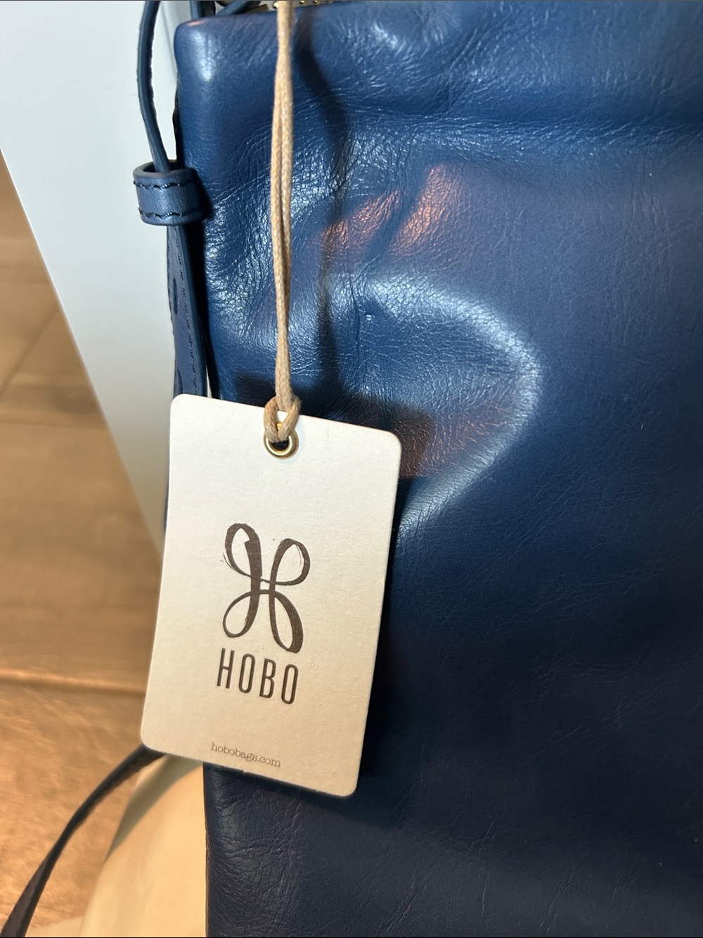 HOBO Blue Leather Hobo Crossbody - Picture 2 of 5
